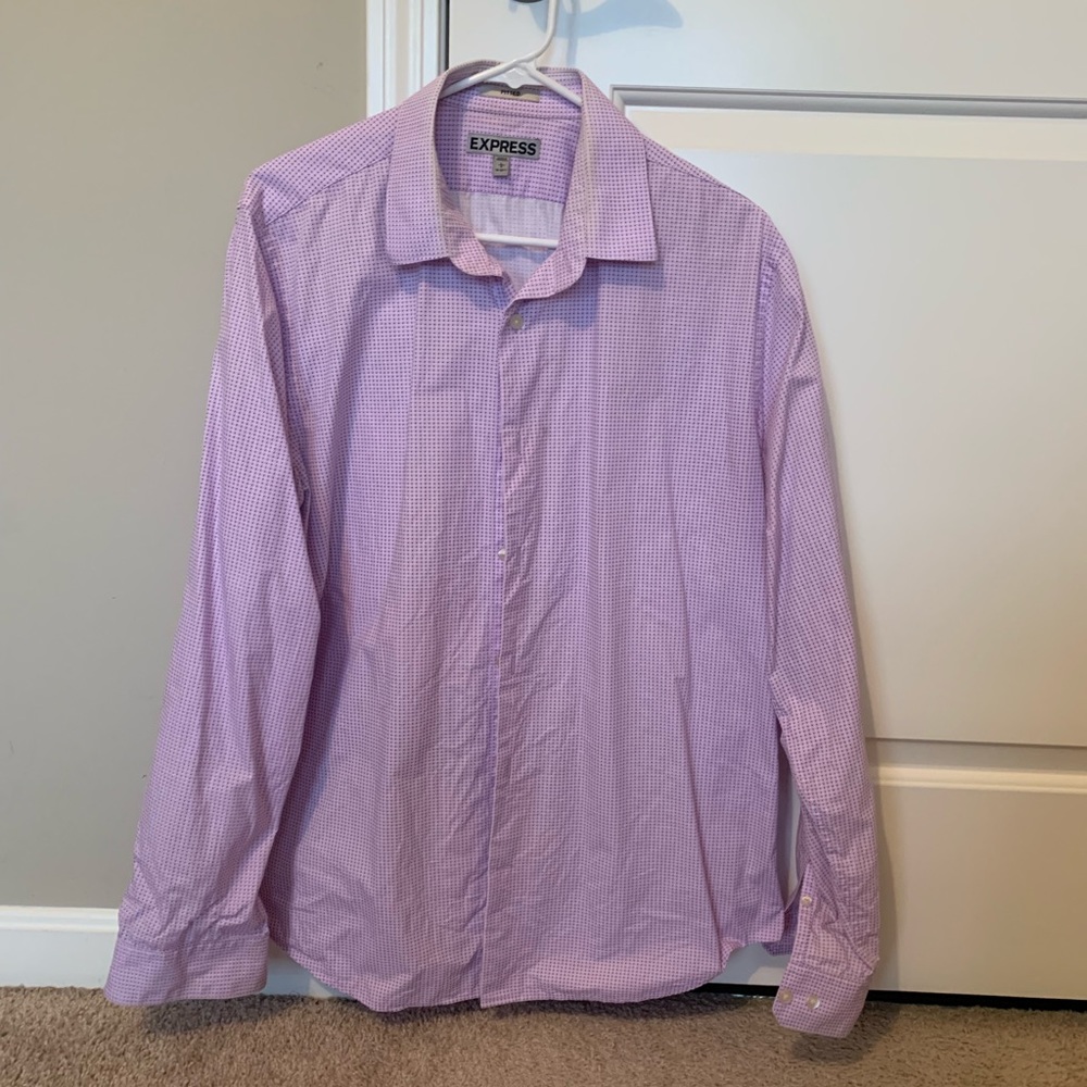 Purple Dotted Express Dress Shirt